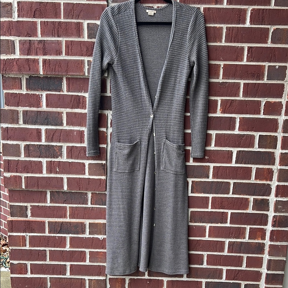 Chic Gray Knit Maxi Cardigan
